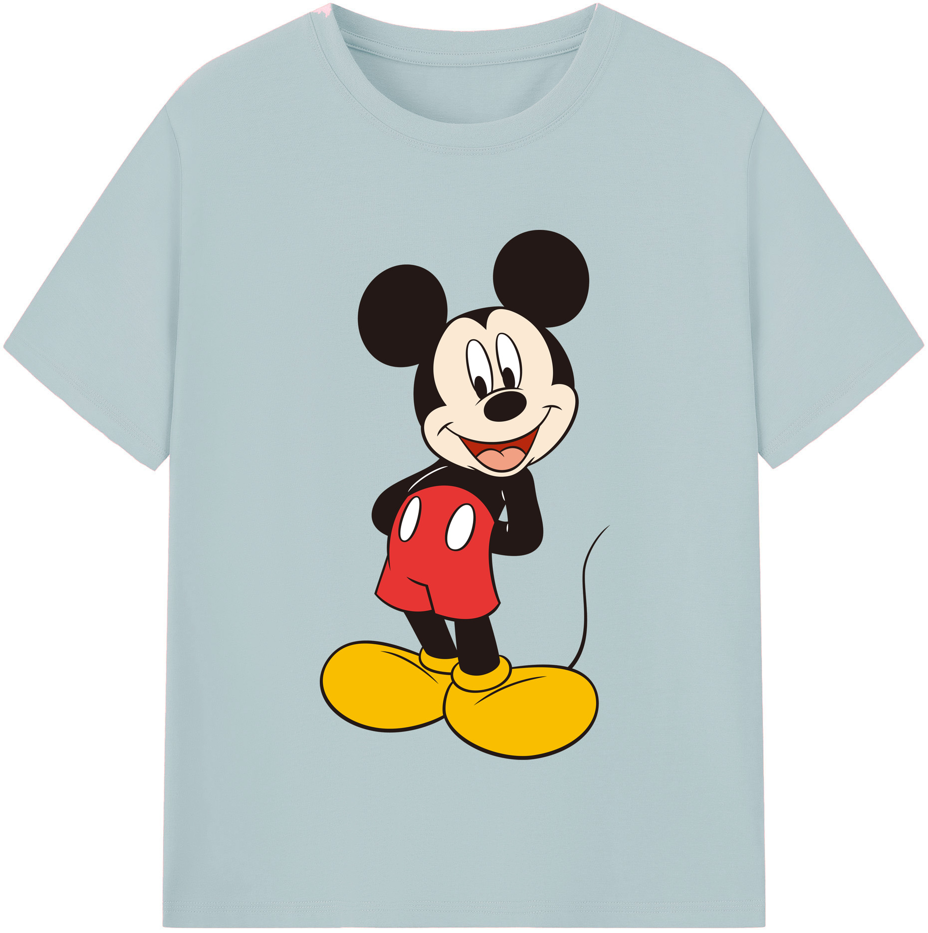 （画像用） ミッキーマウス Mickey Mouse 綿100％半袖Tシャツ（フロントプリント）